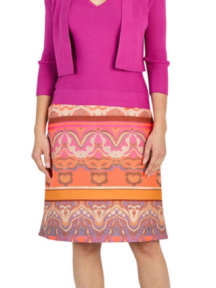 Hilton Hollis Nwt Palacio Jacquard Pencil Skirt Designer Luxury Elegant Size 2